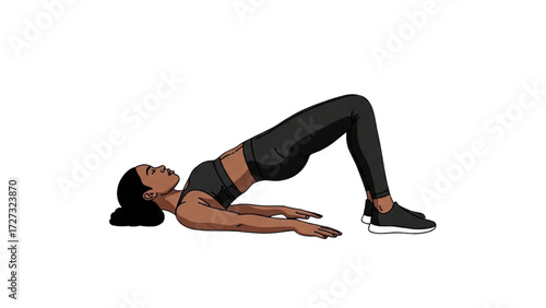 Yoga and Pilates Woman Vector Illustration – Tight Sportswear Pose Collection AI EPS PNG JPEG
