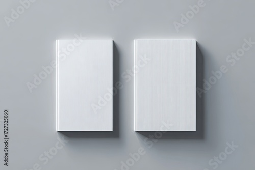 Wallpaper Mural Two blank white books on a gray surface (3) Torontodigital.ca