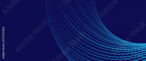 Abstract blue background with glowing curved lines. Shiny blue swirl curve lines design. Spiral lines. Geometric oval pattern. Futuristic technology concept