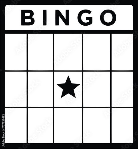 Vintage bingo card lucky star winner game illustration vector