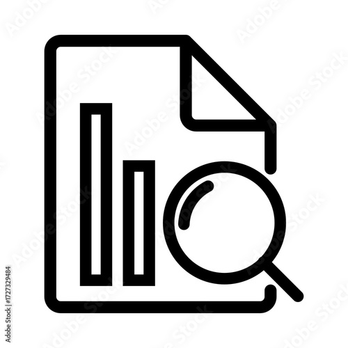 Financial Audit and Review Icon, Money Search Document Symbol, Investigating Cost Report