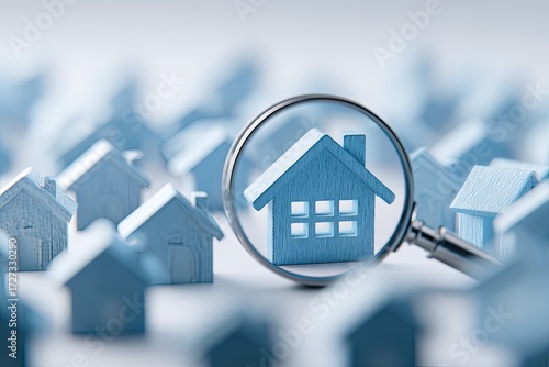 Magnifying Glass Focusing on a House Model