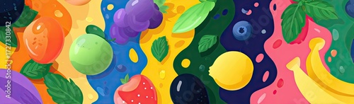 Colorful fruit splash pattern (1)