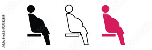  set of priority seat icon vector design