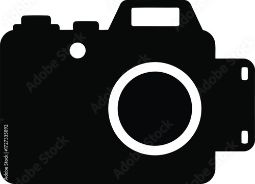 Retro film camera icon isolated minimalist graphic design vector art vector