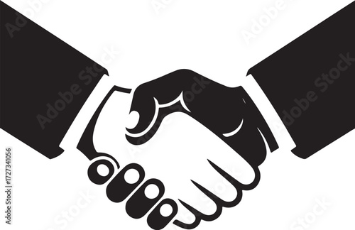 Symbol of partnership and agreement with a handshake
