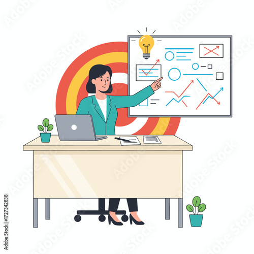 Flat illustration of a Content Strategist concept, isolated on a white background