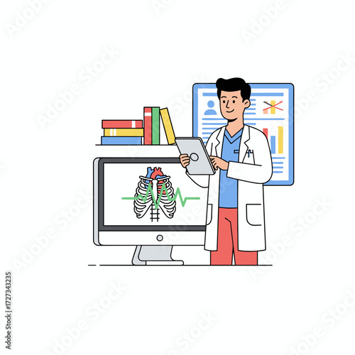 A radiologist employs medical imaging to diagnose and treat illnesses