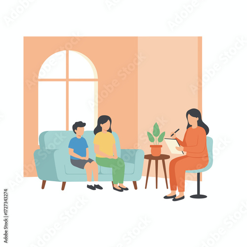Illustration concept of a guidance counselor on a white background