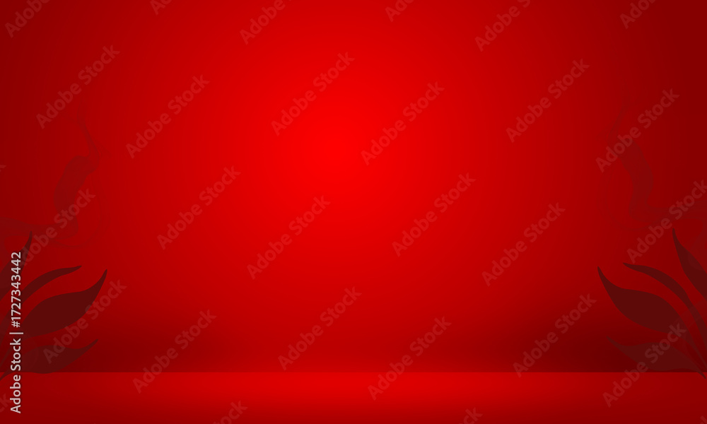 Obraz premium Vibrant red studio background with subtle spotlight effect