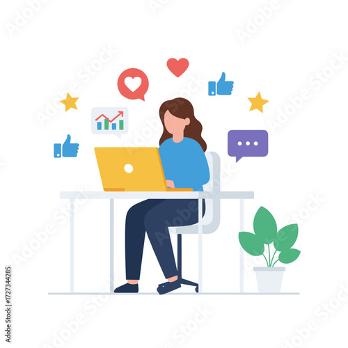 Social media manager handling customer questions and complaints across social media platforms