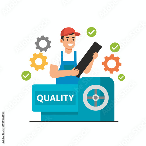 Concept for a tire vulcanizing repair illustration: a flat illustration set against a white background