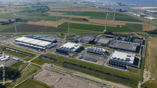 expansion of the data center in Eemshaven, Groningen, The Netherlands. Big tech, big data, AI infrastructure.