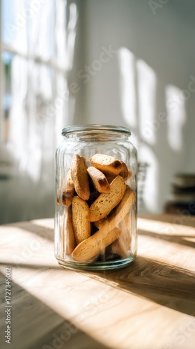 Biscotti Cookies in a Glass Jar