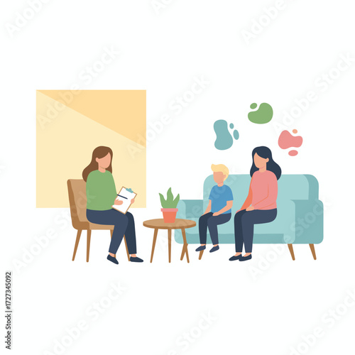 Illustration concept of a guidance counselor on a white background
