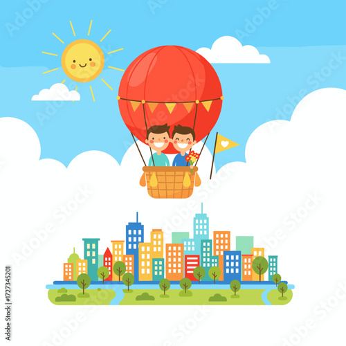 A group of tourists takes a sunrise hot air balloon ride to create a memorable experience