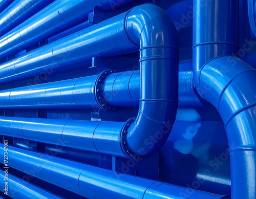 Industrial blue piping system