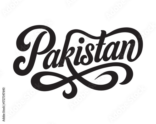 Pakistan retro typography vector