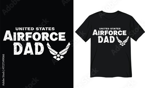 United States Airforce Dad Distressed Typography Design