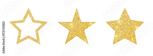 Gold glitter Christmas star isolated PNG. Shiny golden ornament decoration vector design