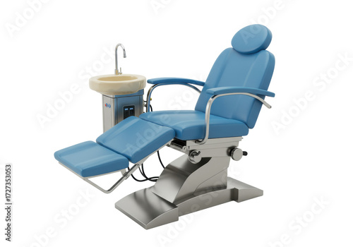 Isolated dental chair, advanced medical equipment for dentistry and treatment clinics