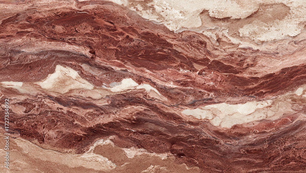 Obraz premium An abstract background of swirling brown and white marble texture is presented