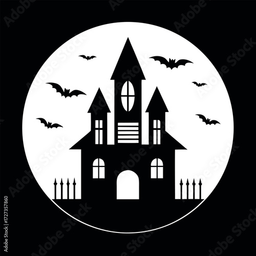 Halloween Silhouettes, Spooky Witch, Bat, Castle & More Vector Set (3).eps