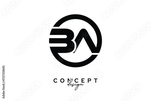 BA Creative Circle Monogram Logo Design – Modern Branding Concept