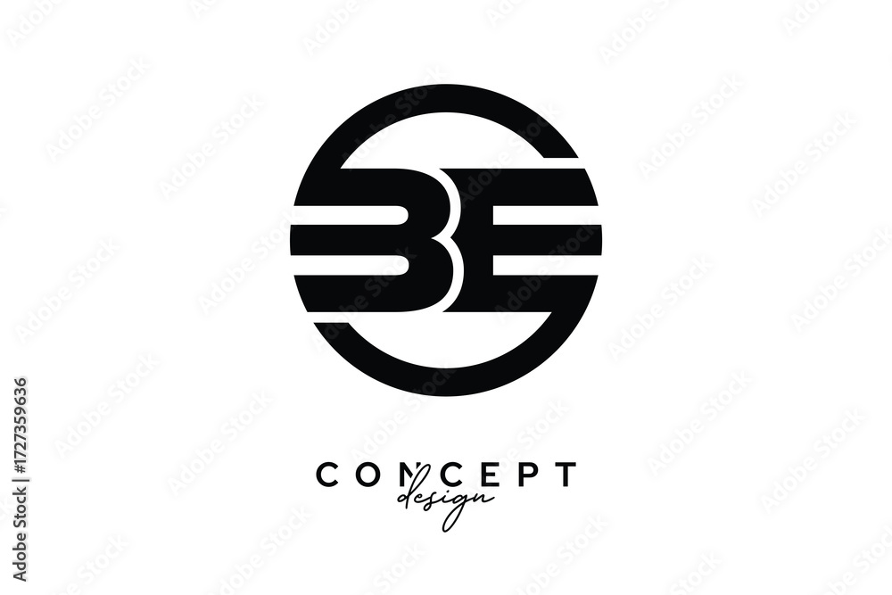 Obraz premium BE Creative Circle Monogram Logo Design – Modern Branding Concept