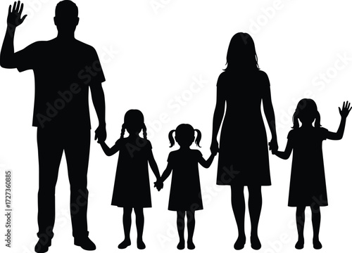 Family Silhouette IllustrationFamily Silhouette Illustration