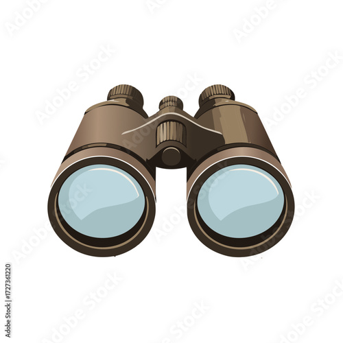 Vintage binocular instrument for viewing distant objects
