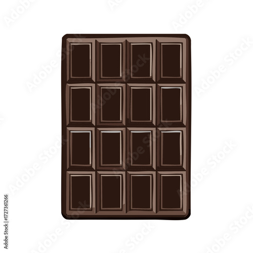 Delicious dark chocolate bar with squares ready to break off for a sweet treat