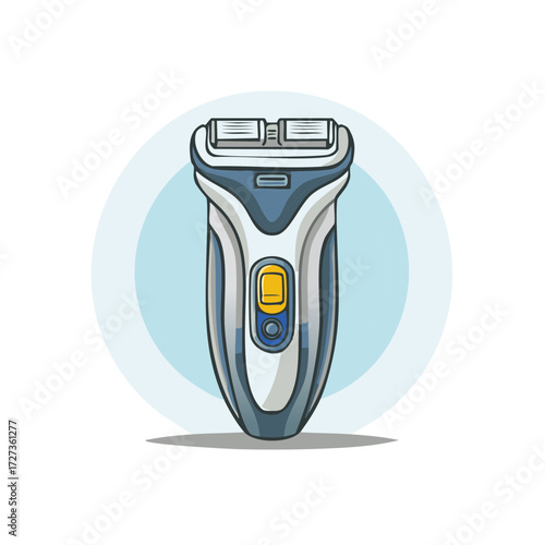 Electric foil shaver vector illustration. Men's personal care and grooming appliance icon.
