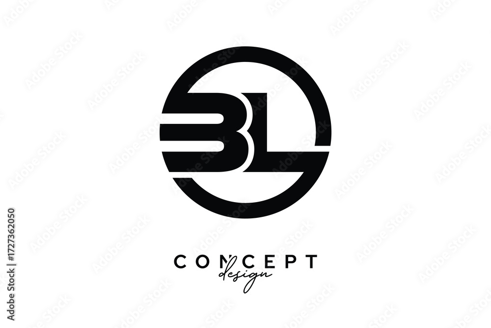 Obraz premium BL Creative Circle Monogram Logo Design – Modern Branding Concept