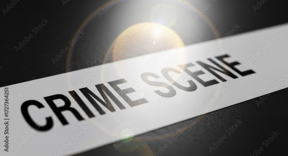 Fototapeta premium Crime Scene Tape on Dark Background.