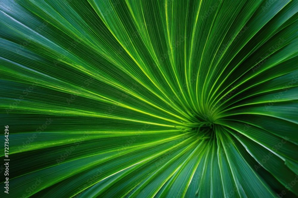 Obraz premium Close-up vibrant green leaf veins