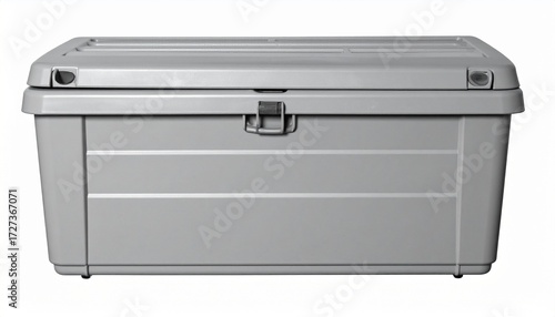 Large Gray Plastic Storage Container Box with Lid and Clasp