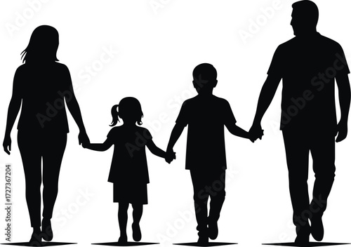 Diverse Family Silhouette IllustrationDiverse Family Silhouette Illustration