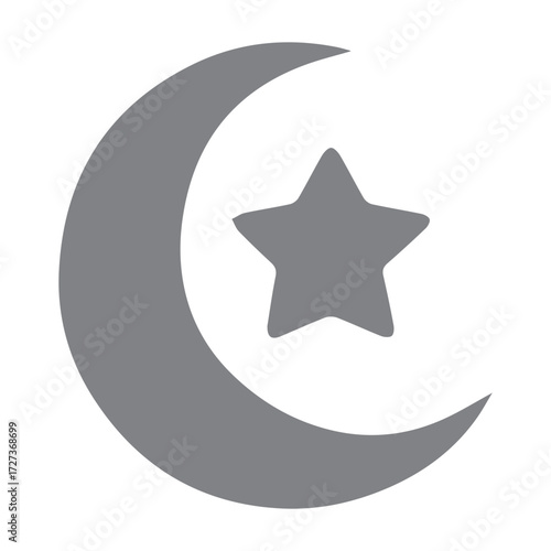 Crescent Moon and Star Icon