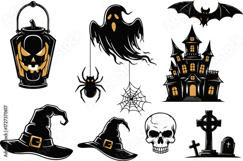 Halloween Spider Silhouette Set – Creepy Vector Collection