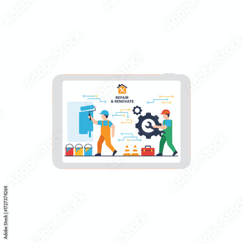 Illustration concept of “We Are Under Maintenance”: a flat illustration set against a white background