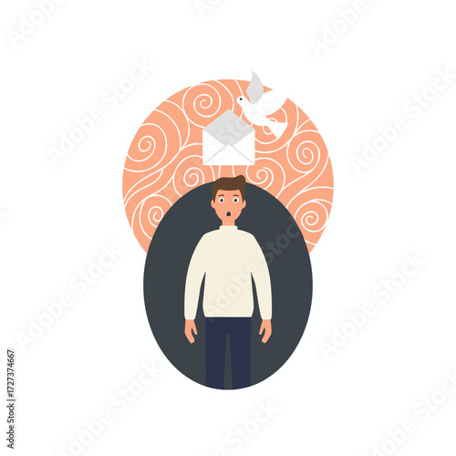 A character-based concept that remains unsubscribed, suitable for web banners, mobile apps, and hero images, depicted as a flat vector illustration on a white background