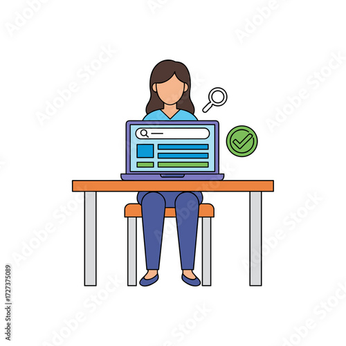 Illustration concept of a search engine on a white background