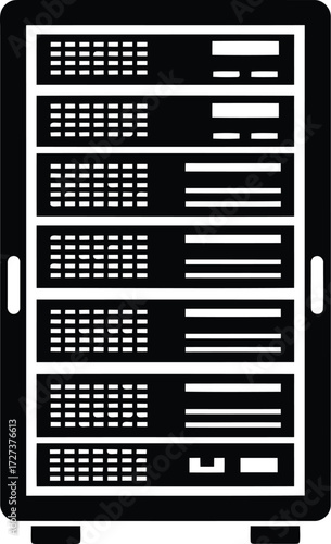 Modern server rack technology data center it infrastructure vector