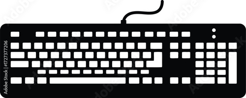 Modern black computer keyboard isolated on for digital concepts vector
