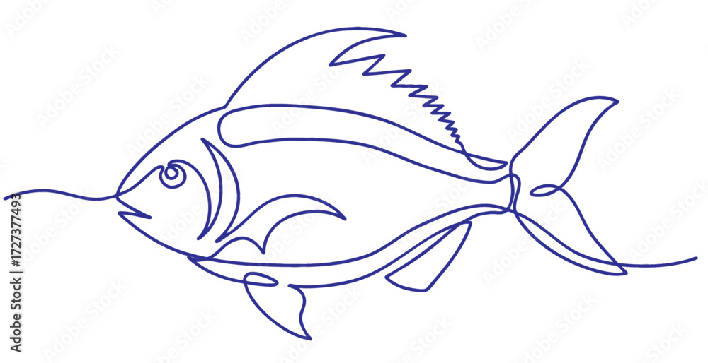 Obraz premium Fish line art