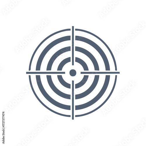 Concentric Circles and Crosshairs Forming a Target Symbol Illustration