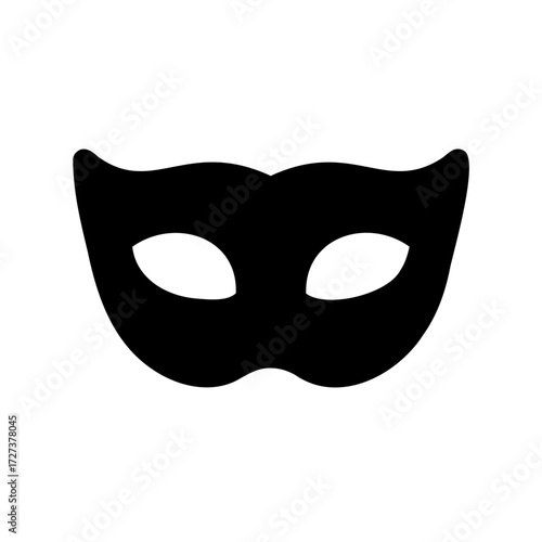 Black masquerade mask for carnival or costume party on a white background