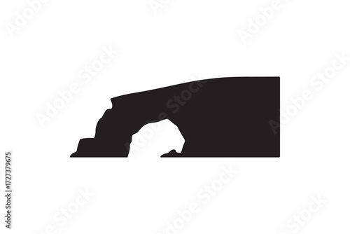 Natural Arch Silhouette Rock Formation Design