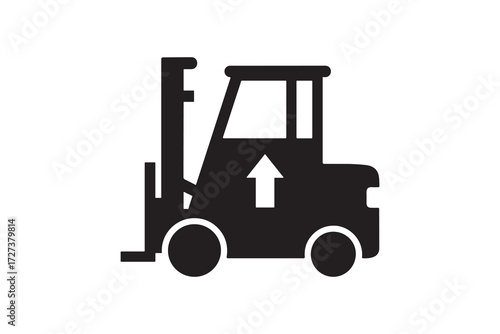 Forklift Silhouette Vector Design Industrial Forklift Truck Icon Illustration